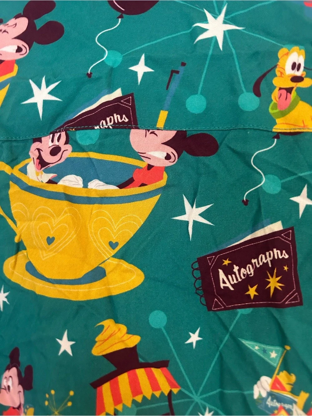 Disney Play In The Park Hawaiian Shirt Adult Medium Mickey &Friends Camp Shirt